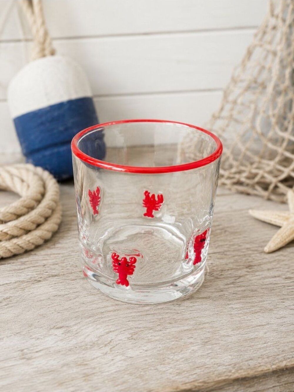 New Beach Nautical Red Lobster Barware Beverage Glass Cup Tumbler